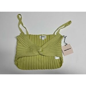 NWOT Revolve Superdown Carla Knit Cropped Tank Top‎ Yellow Size M Women's